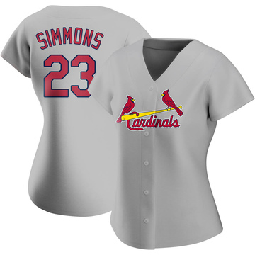 Ted Simmons Women's Authentic St. Louis Cardinals Gray Road Jersey