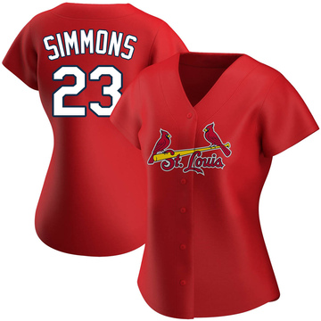 Ted Simmons Women's Authentic St. Louis Cardinals Red Alternate Jersey