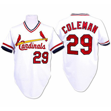 Vince Coleman Men's Authentic St. Louis Cardinals White Throwback Jersey