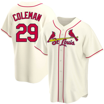 Vince Coleman Men's Replica St. Louis Cardinals Cream Alternate Jersey