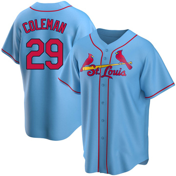 Vince Coleman Men's Replica St. Louis Cardinals Light Blue Alternate Jersey
