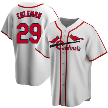Vince Coleman Men's St. Louis Cardinals White Home Cooperstown Collection Jersey
