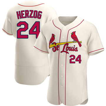 Whitey Herzog Men's Authentic St. Louis Cardinals Cream Alternate Jersey