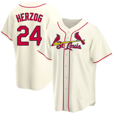 Whitey Herzog Men's Replica St. Louis Cardinals Cream Alternate Jersey