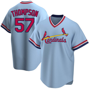 Zack Thompson Men's Replica St. Louis Cardinals Light Blue Road Cooperstown Collection Jersey